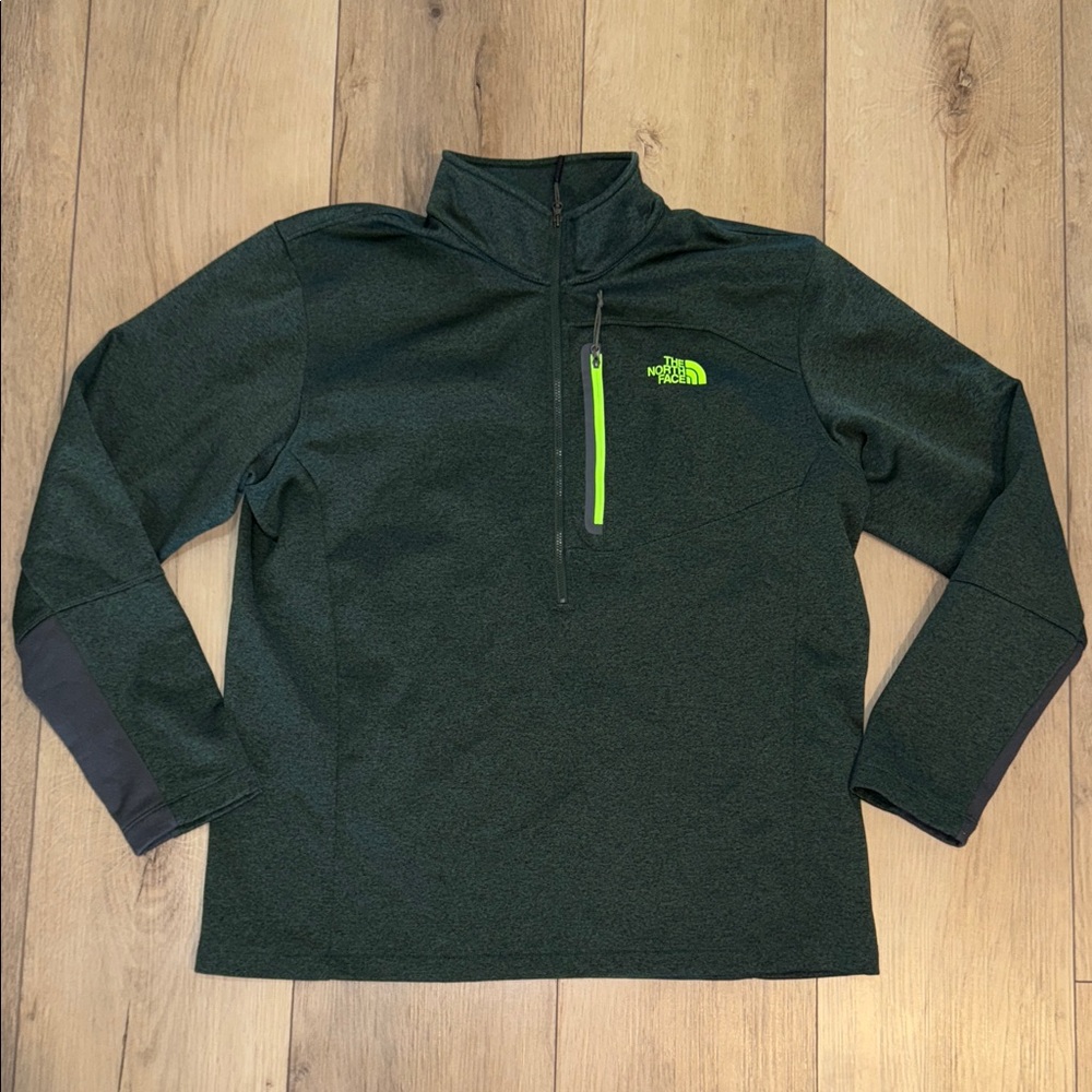 The North Face Men's Dark Green Performance quarter zip pullover